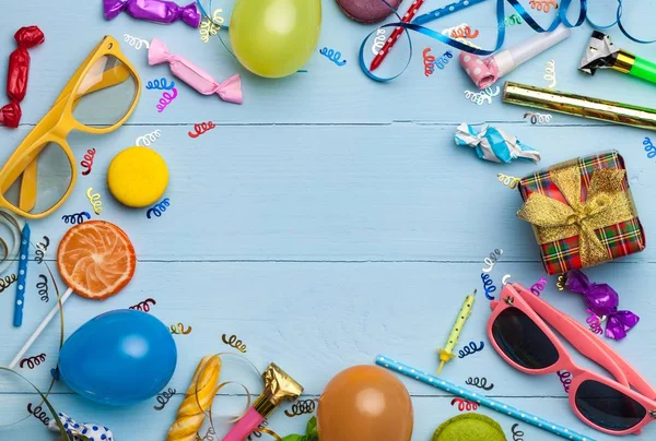 Geburtstag Urlaub Dekorationen Und Accessoires Hintergrund — Stockfoto