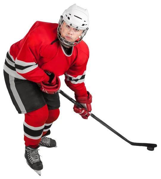 Ishockeyspelare isolerad på Transparent bakgrund — Stockfoto
