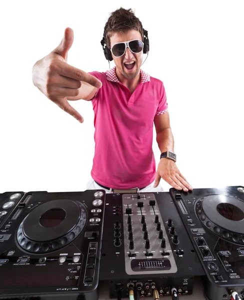 Musica elettronica maschile dj — Foto Stock