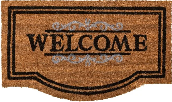 New Welcome Doormat White Background — Stock Photo, Image