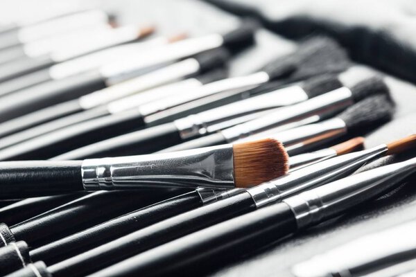 Комплект кистей для макияжа крупным планом
