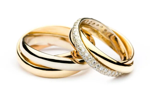 Vista Cerca Anillos Boda Oro — Foto de Stock