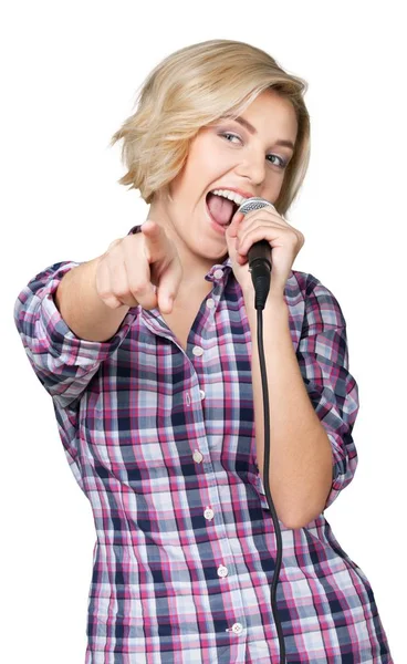 노래 하는 여자 — 스톡 사진