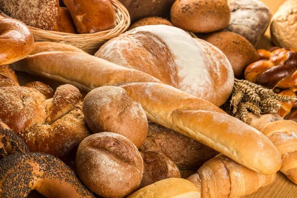 Brødbakeri Loafs Med Brød Backgorund – stockfoto