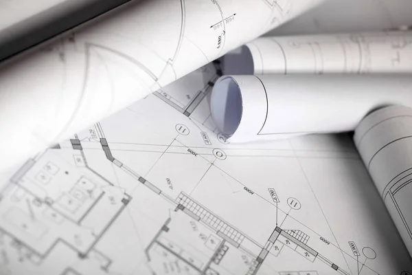 Construction Plans Close-up — Stock Photo, Image