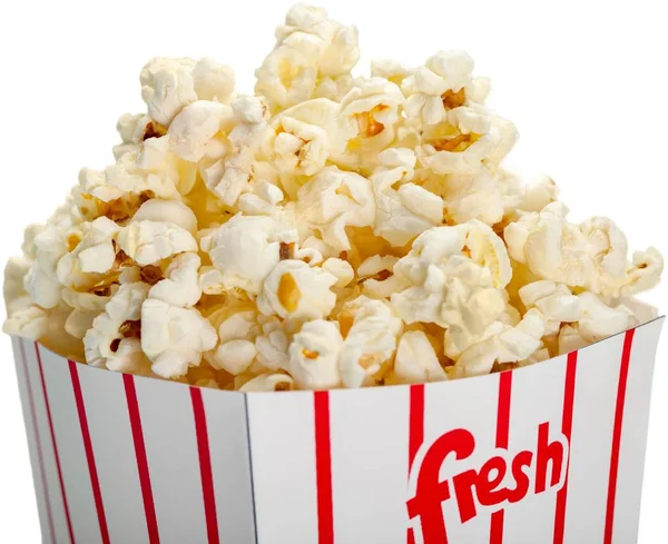Popcorn Essen Schachtel Isoliert Auf Weiß — Stockfoto