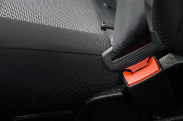 Fastened Car Seat Belt Close-up — Stock Photo, Image