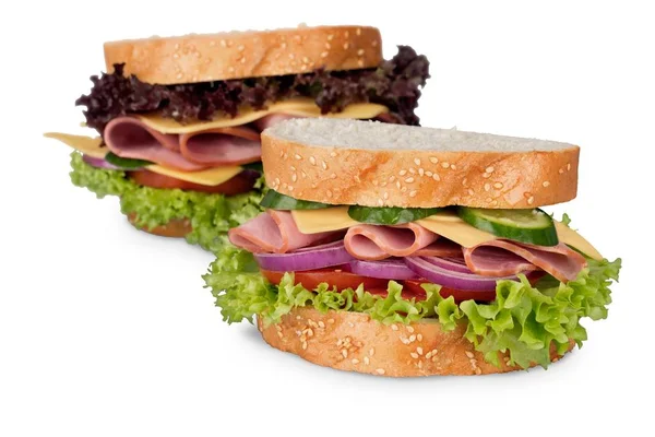 Grupo de sabrosos sándwiches — Foto de Stock