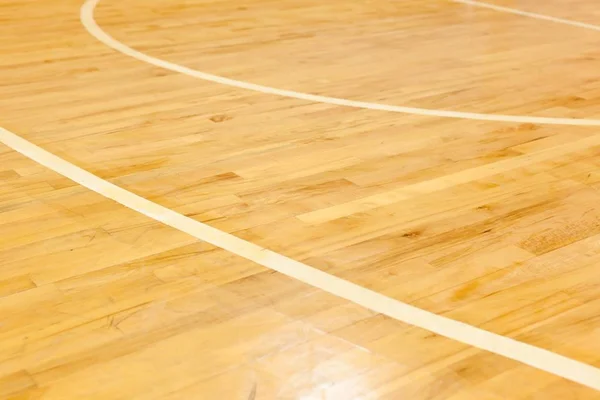 Wooden Floor of Basketball Court — Stock Photo, Image