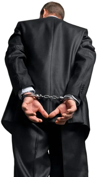 Bottom View of Businessman in Handcuffs — Stock Photo, Image