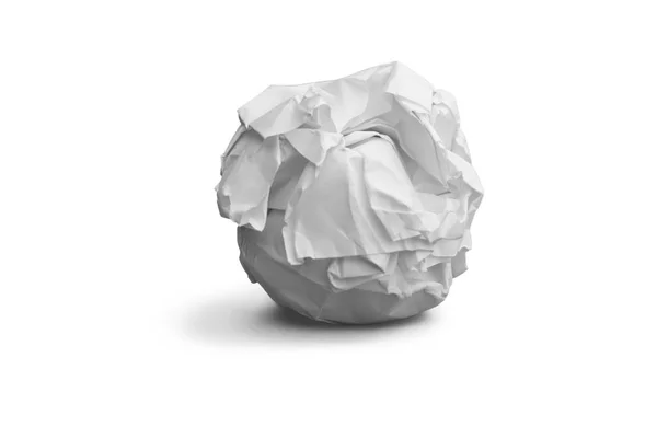 Crumpled Piece Paper Isolated White — Stock Photo, Image