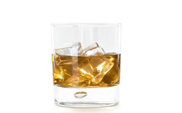 Przezroczystego Szkła Whisky Białym Tle — Zdjęcie stockowe