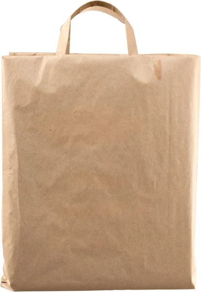 Sac Papier Pour Faire Shopping Isolé Sur Blanc — Photo