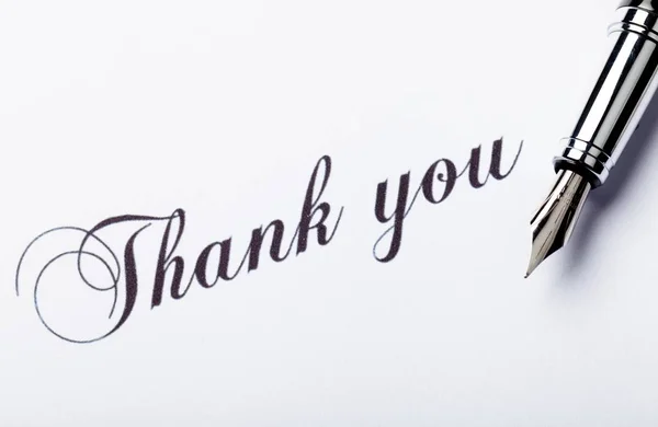 Iridium Point Fountain Pen and Inscription "Thank You" Royalty Free Stock Images