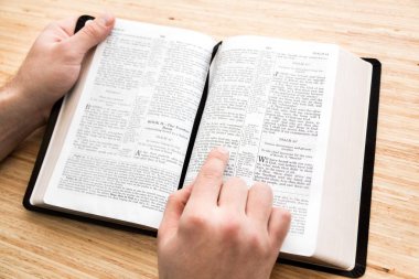 Kişi okuma Holy Bible