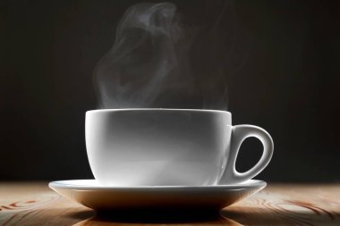 Beyaz fincanda sade kahve.