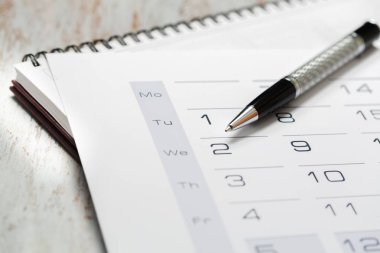 Organizer Takvim şablonu tablosundaki kalemiyle