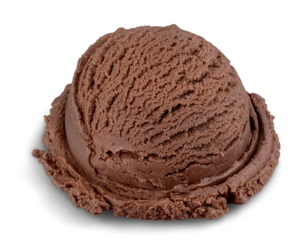 Chocolate Ice Cream Ball White Background — Stock Photo, Image