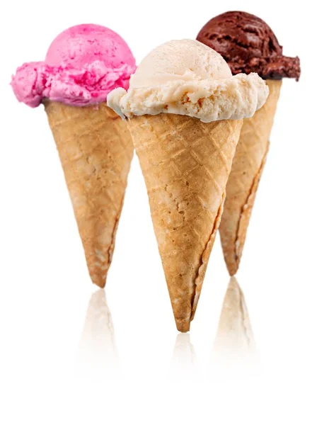 Gelati nei coni — Foto Stock