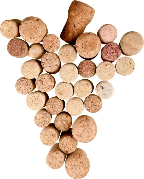 Vielzahl Von Weinkorken Isoliert Auf Weißem Hintergrund — Stockfoto