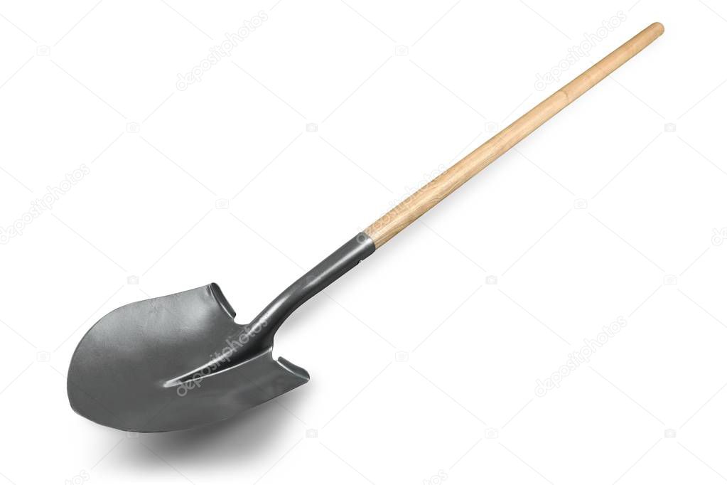 Shovel for gardening isolated on white background 