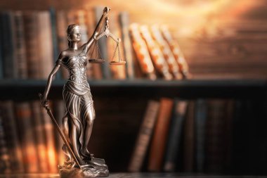 Adalet, arka plan üzerinde onları sembolü