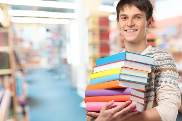 Kitapları Ile Üniversite Erkek Öğrenci — Stok fotoğraf
