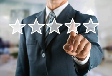 Danışman. İşadamı el değmek 3d sanal grafik iş ikonları/simgeleri