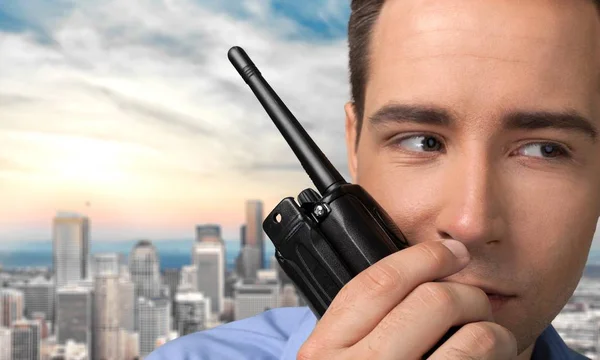 Sicurezza Personale Sistema Sicurezza Walkie Talkie Protezione Servizio Sicurezza — Foto Stock