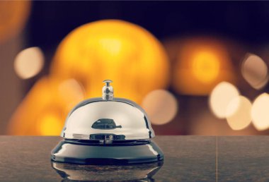 Resepsiyon hizmeti Resepsiyon bell üzerinde arka plan bulanık 