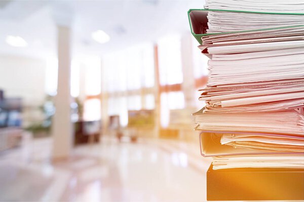 Папки с документами, просмотр крупным планом
