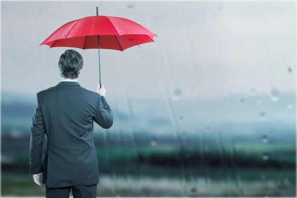 Man in rain. — Stock Photo, Image