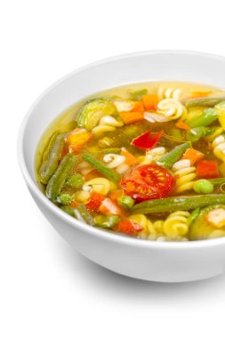 Arka plan üzerinde kase sebze çorbası 