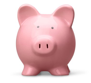 Kumbara beyaz arkaplanda izole edildi