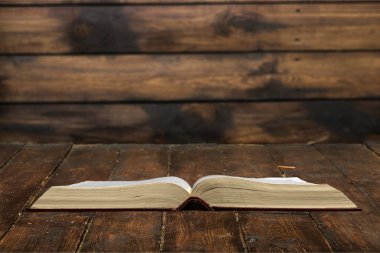 Açık renkli izole masada açık kitap