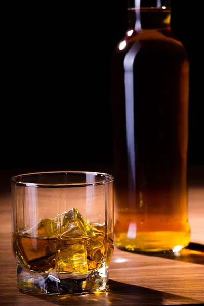 Glas Glas Whiskey Alcohol Rum Bourbon Brandy Drankje — Stockfoto