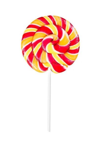 Spirale Lollypop Auf Stick Isoliert Auf Weißem Hintergrund — Stockfoto