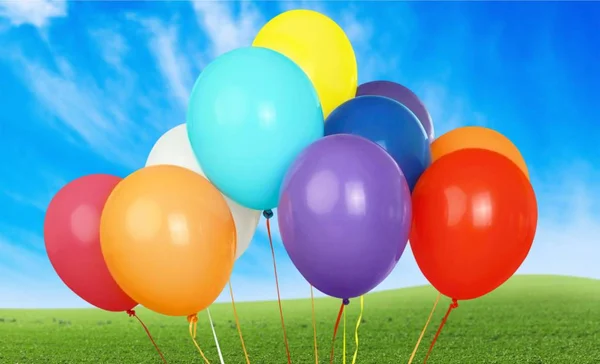 Bos Van Kleurrijke Ballonnen Geïsoleerd Achtergrond — Stockfoto