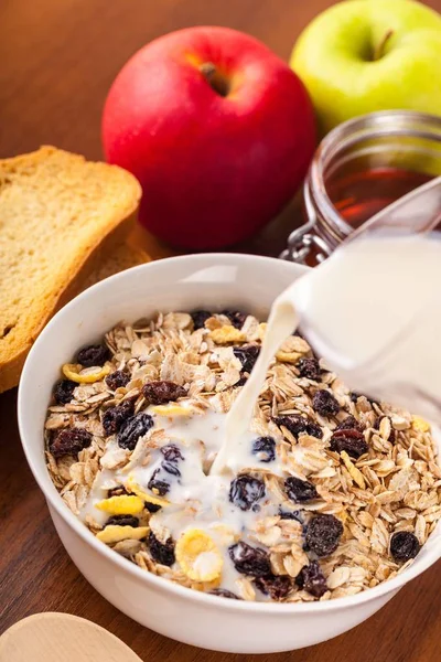 Milch Frühstück Getreide Isoliert Getreide Vegetarier Reif — Stockfoto