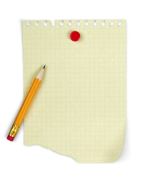 Note Pad Piece Paper Pencil Blank Letter Blank Page Empty — Stock Photo, Image