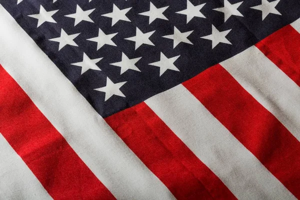 Bandeira Americana Eua Patriotismo Estrela Forma Macro Listrado — Fotografia de Stock