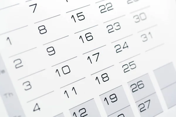 Organizer Calendar Template Close View — Stock Photo, Image