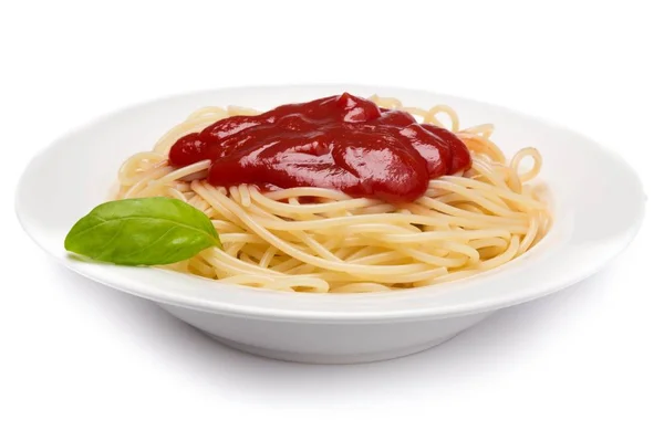 Espaguetis Con Pasta Queso Vista Cerca —  Fotos de Stock