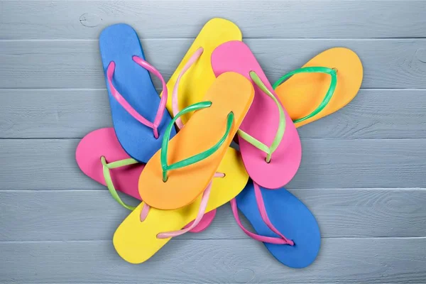 Flip-flop shoe sandal large group of objects stack summer multi colored