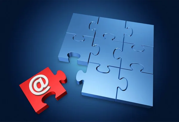 Mail Tecnologia Solução Internet Jigsaw Organização Peça Www — Fotografia de Stock