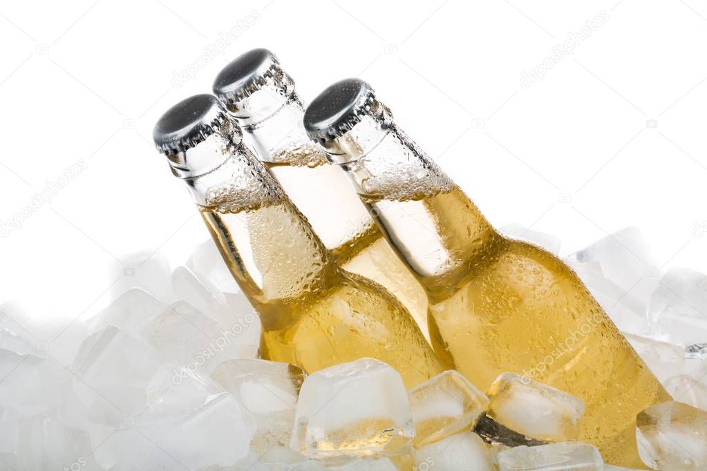 beer bottles with ice