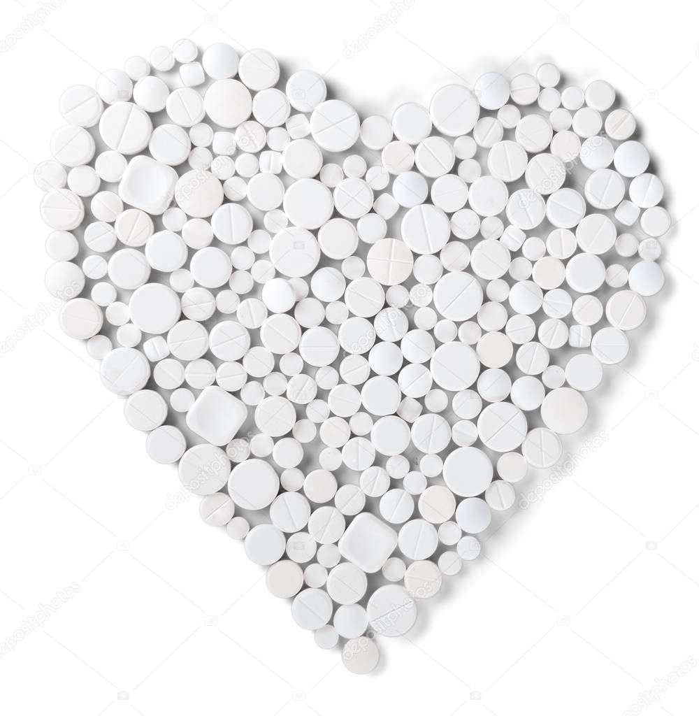 Pills medicine heart-shaped isolated heart shaped heart symbol heart
