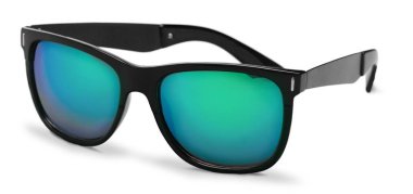 Siyah moda güneş gözlüğü üzerinde beyaz izole 