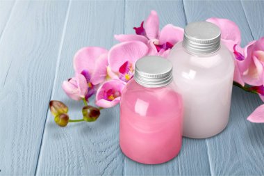 Kozmetik spa tedavisi orkide çiçek şişe Aromaterapi yağ şampuan