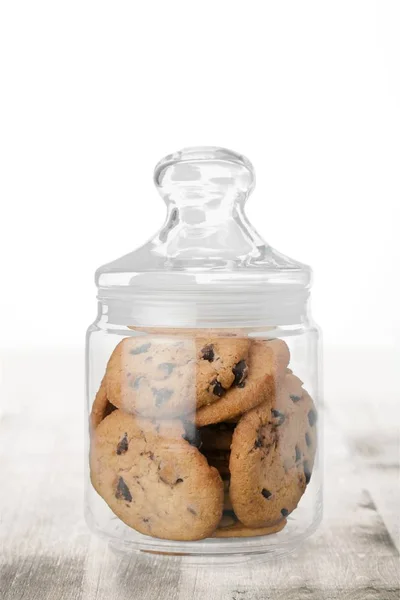 Keks Dose Cookie Schokolade Chip Cookie Isoliert Schokoladenglas Einzelobjekt — Stockfoto